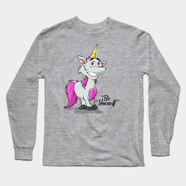 Be Yourself - Unicorn #2    Lt Tees Long Sleeve T-Shirt by Illustratorator